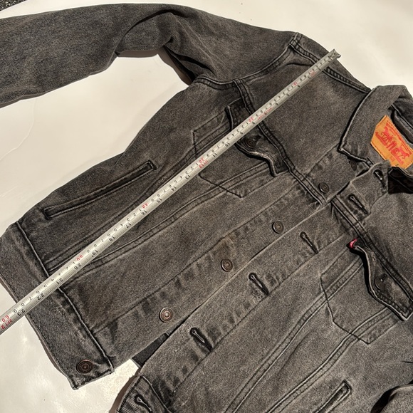 Levi's Men's Charcoal Denim Jean Jacket S vintage - Picture 9 of 13